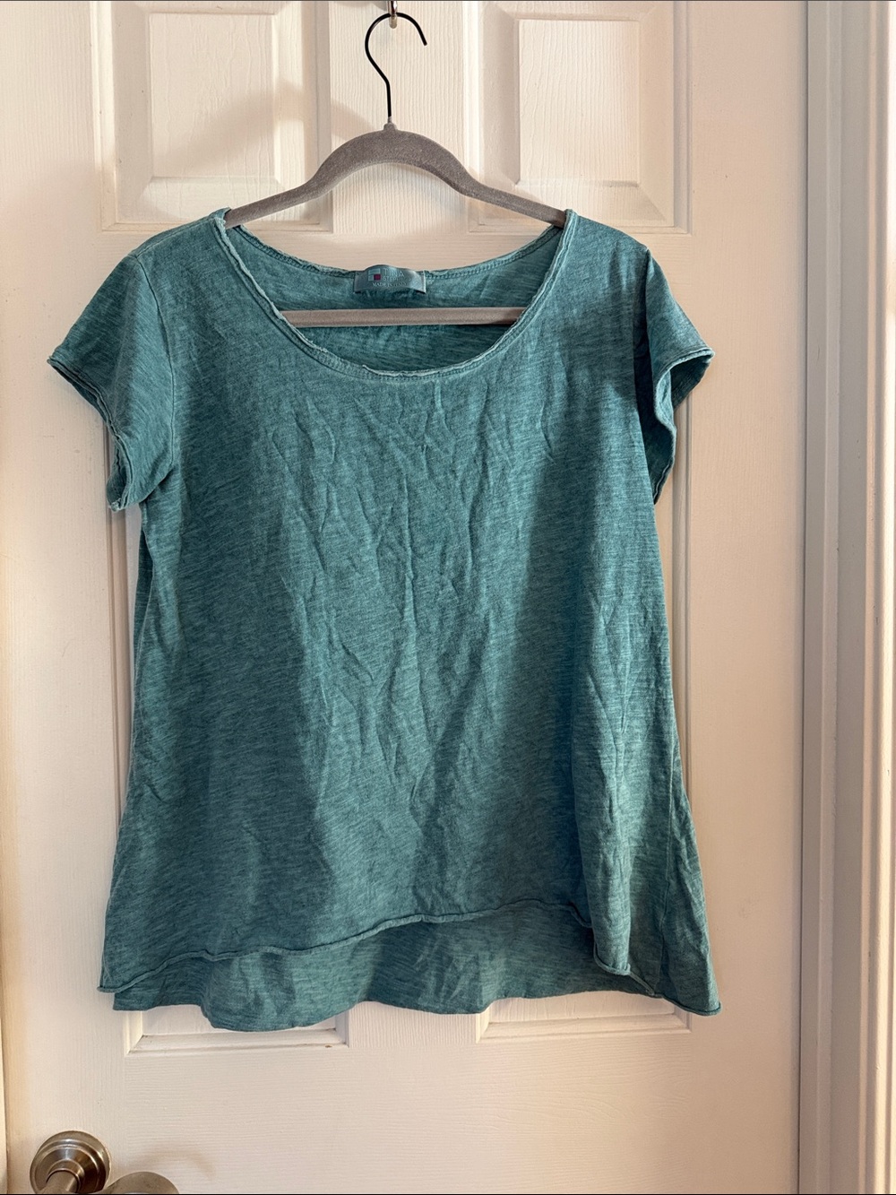 Tina Stephen’s Women's Teal Short-Sleeve Scoop Neck Top small/ medium